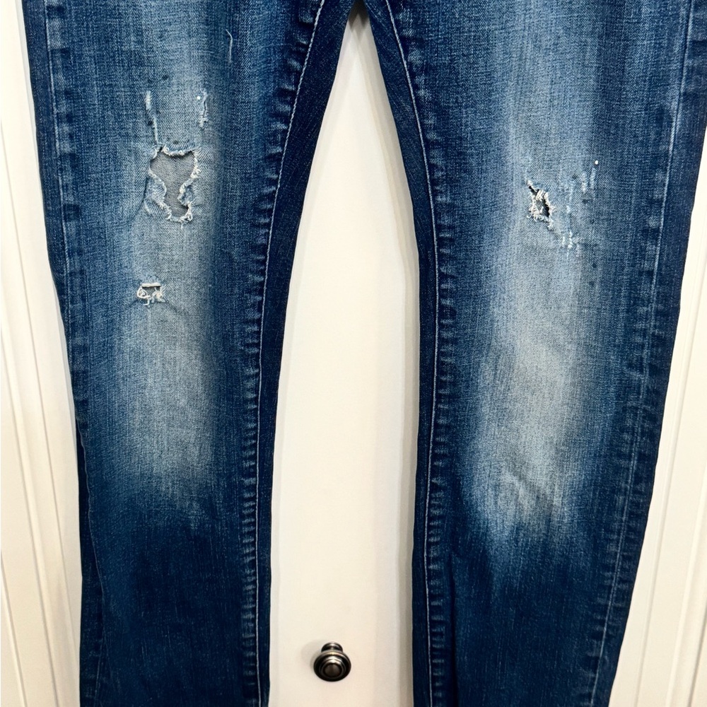 Armani Exchange Distressed Blue Slim Jeans - Picture 4 of 9
